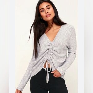 Lulus Grey Knit Sweater